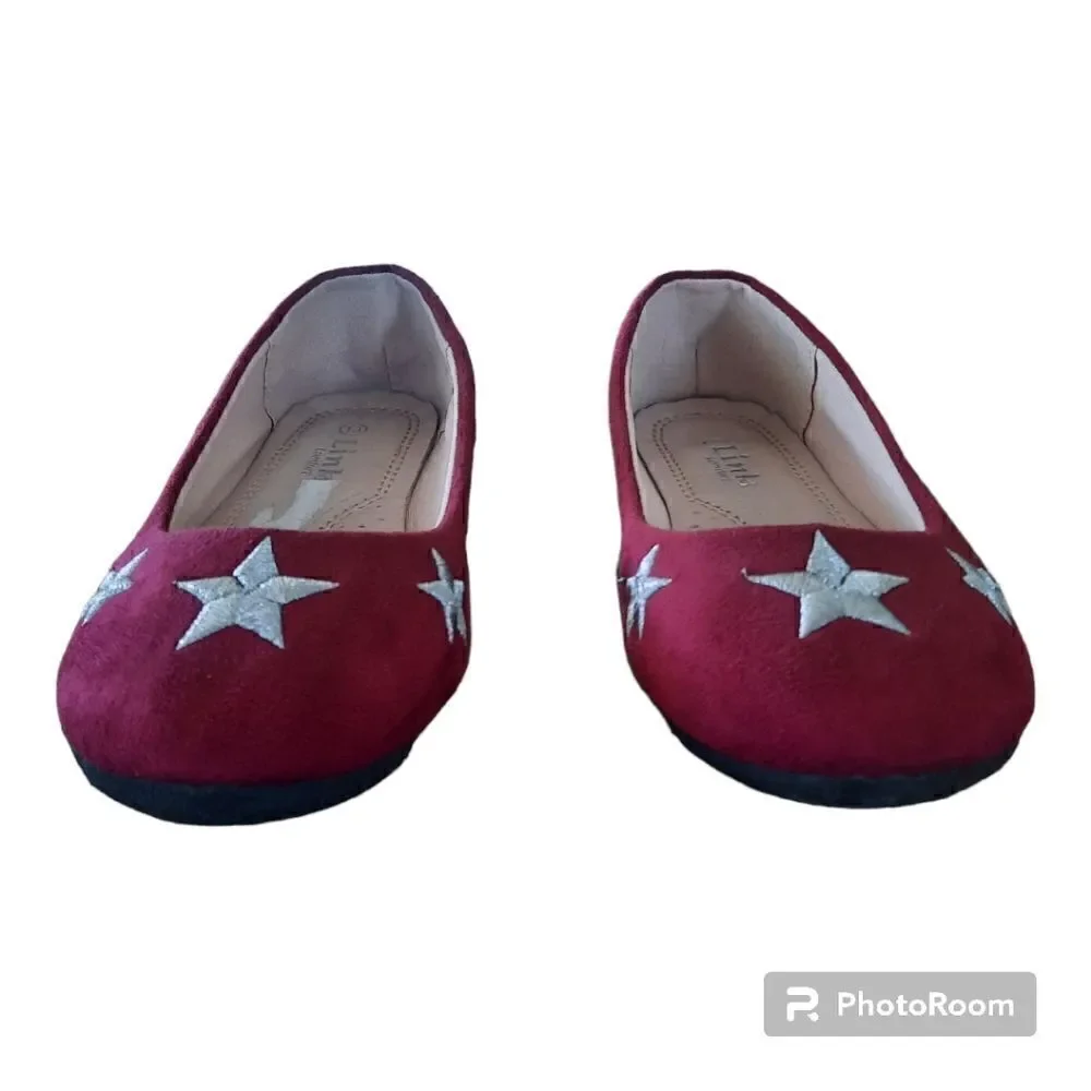 Link Velvet Star Ballerina Flats
